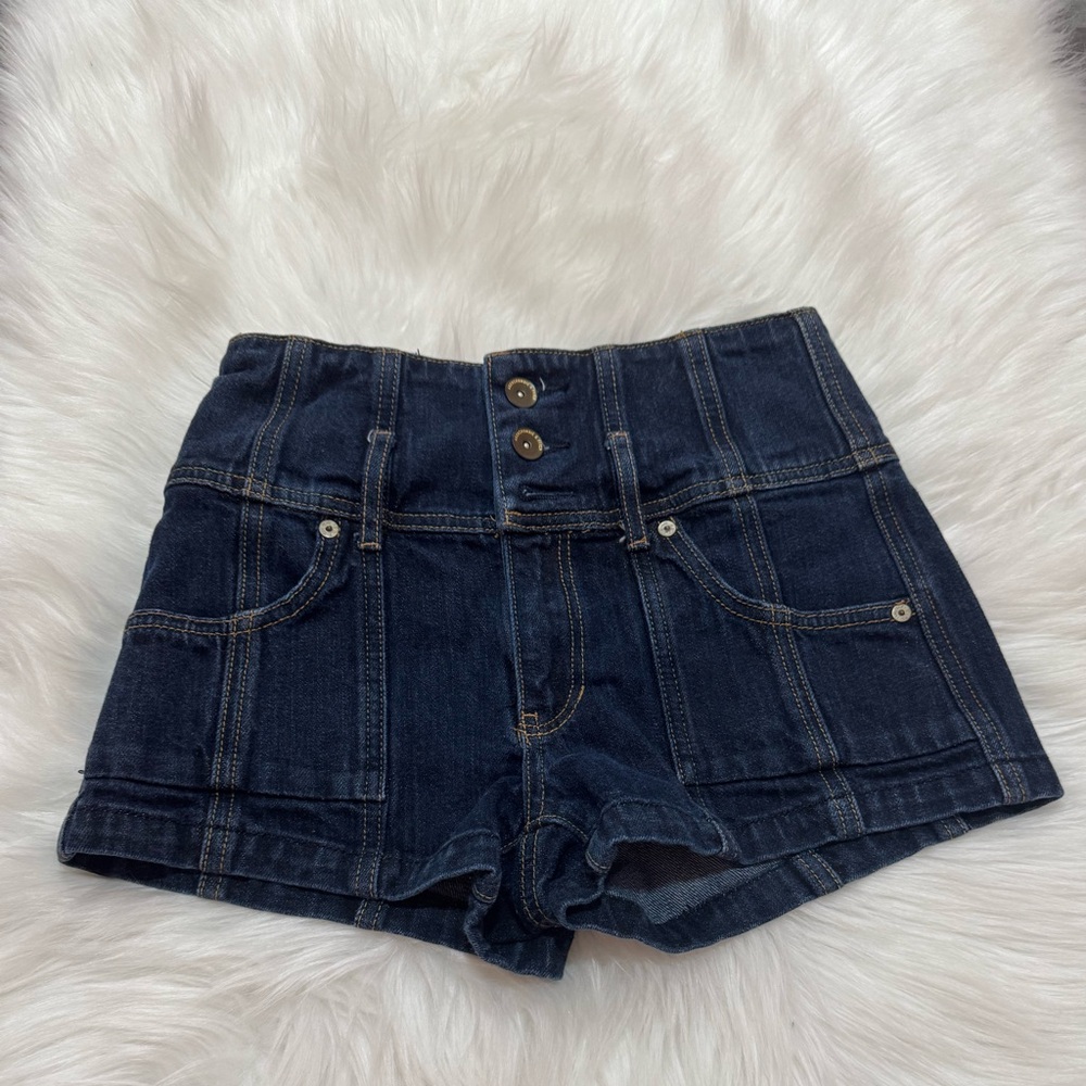 Abercrombie & Fitch Dark Blue High-Waist Shorts